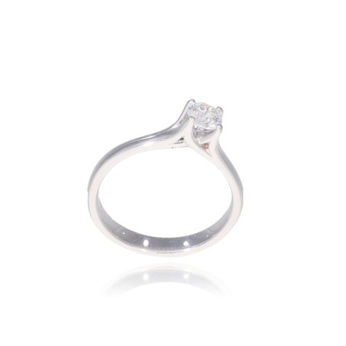 Solitario in Oro bianco e Diamante