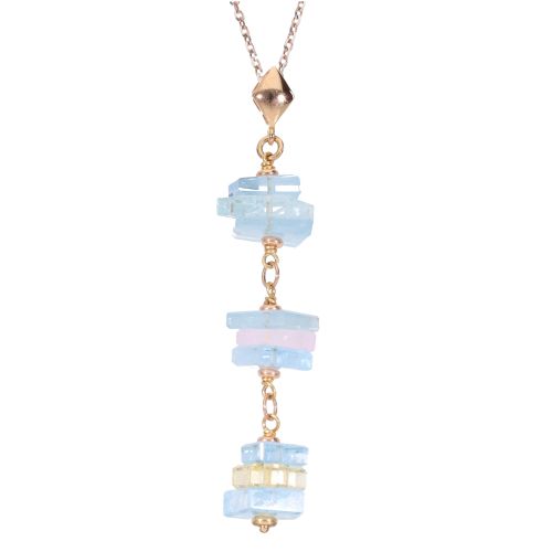 Collana in Oro con pendente Acquamarina