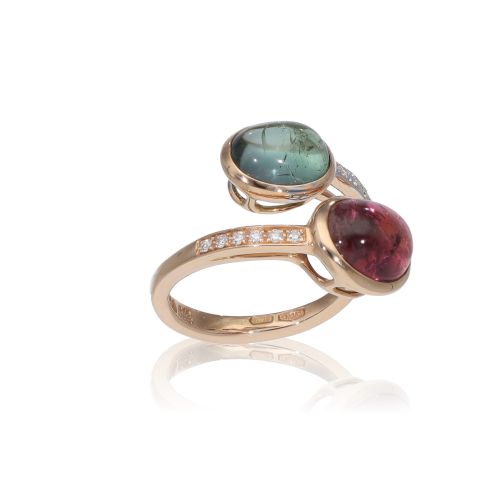 Anello in Oro con Tormaline e Diamanti