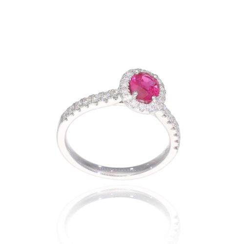 Anello in Oro bianco e Rubino