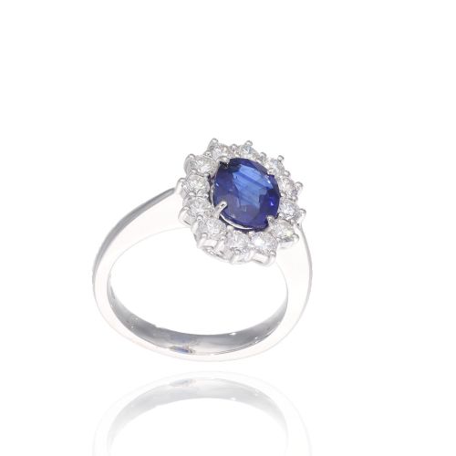 Anello in Oro bianco e Zaffiro