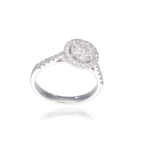 Anello in Oro bianco con Diamanti a pavè