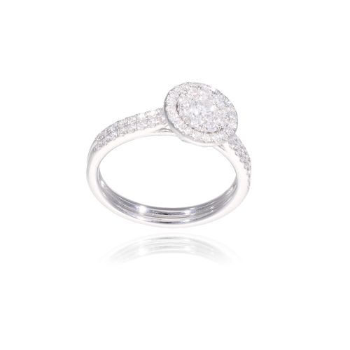 Anello in Oro bianco con Diamanti a pavè