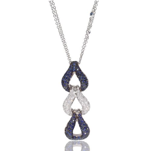Collana in Oro bianco Zaffiri e Diamanti