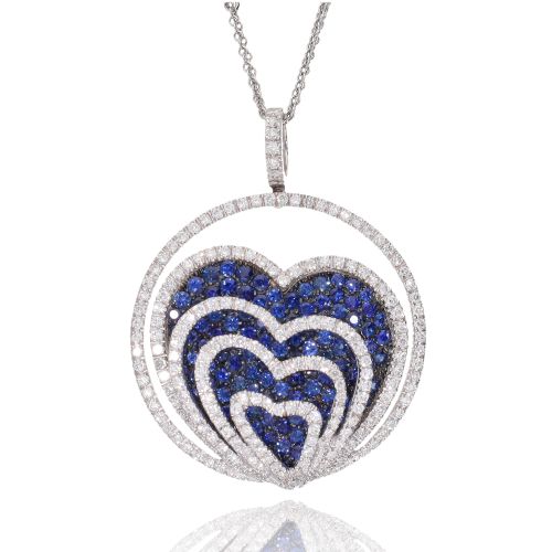 Collana in Oro bianco Zaffiri e Diamanti