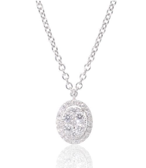 Girocollo in Oro bianco con pendente in Diamanti